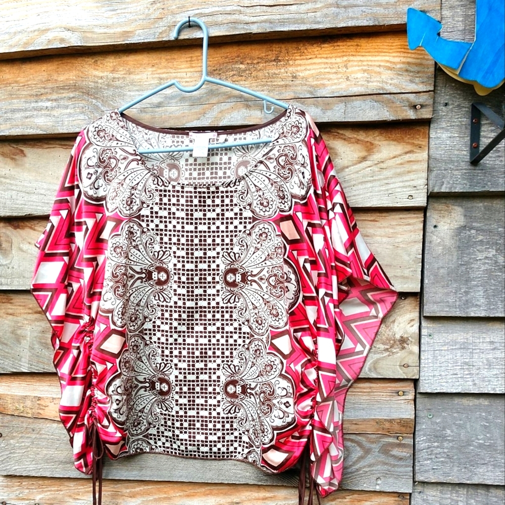 📌SALE $8.📌Free 2 Luv Women's Top Butterfly Sleeves  Multi Colors size 1X